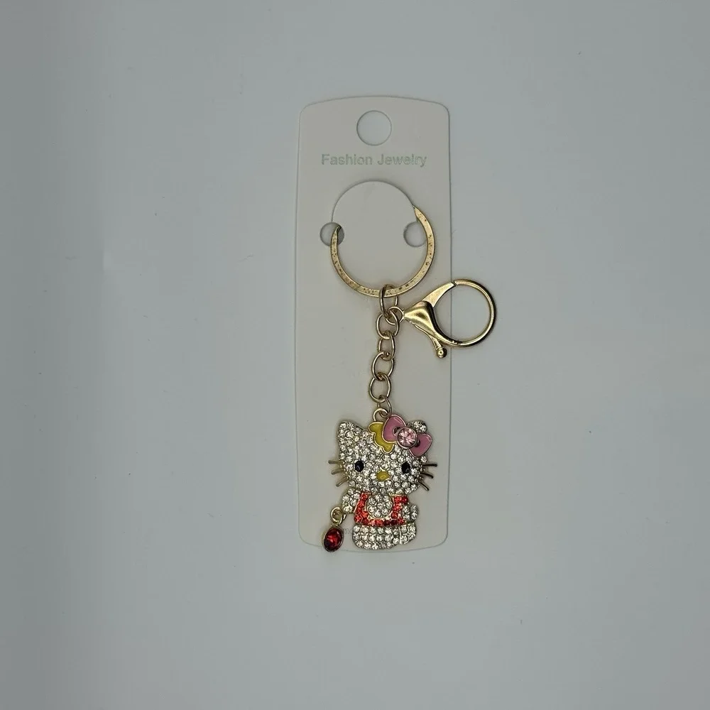 Sanrio Hello Kitty Rhinestone Keychain Bag Purse Charm
